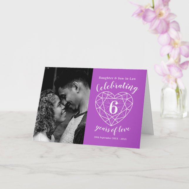 6. Hochzeit-Jubiläum lila Amethyste Karte (Orchidee)