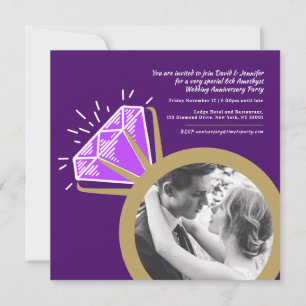 6. Hochzeitstag Amethyst-Ring-Fotos Einladung
