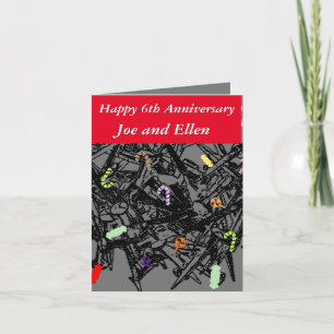 6. Hochzeitstag, Nägel und Bonbons, Karte