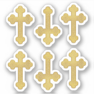 6 Imitate Metallische vergoldete Crossings - Conto Aufkleber