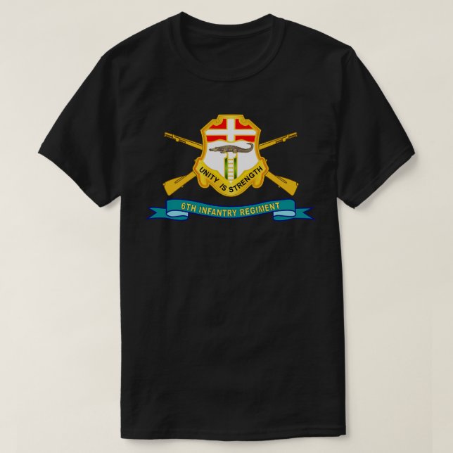 6. Infanterie-Regiment DUI w Br Ribbon X T-Shirt (Design vorne)