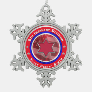 6. Infanterieabteilung Keepake Schneeflocken Zinn-Ornament