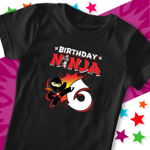 6 Jahre alt Comic Book Style Ninja 6. Geburtstag T-Shirt