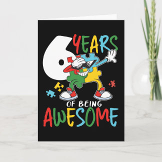 6 Jahre alt Geburtstag Junge oder Mädchen Autismus Karte