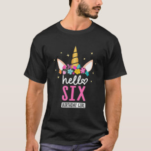 6 Jahre alt Geburtstag Mädchen Geschenke Unicorn 6 T-Shirt