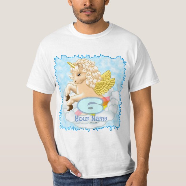 6 Jahre alt Geburtstag Unicorn T-Shirt (Vorderseite)