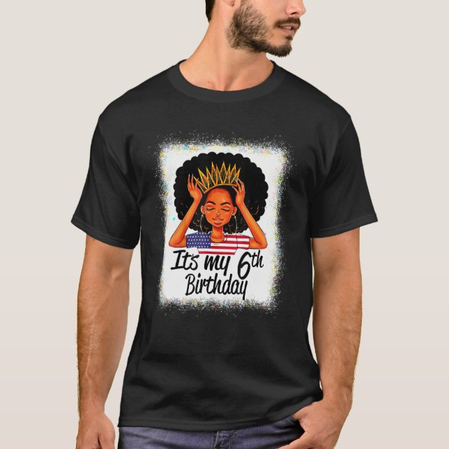 6 Jahre alt Schwarze Melanin Frauen Mädchen Es ist T-Shirt (Vorderseite)