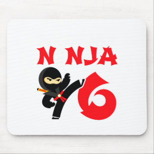 6 Jahre alte Karate-Ninja-Party-Kinder 6. Geburtst Mousepad