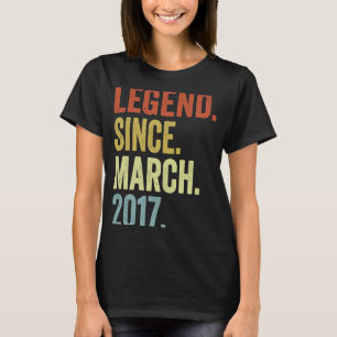 6 Jahre alter Junge Legende Seit März 2017 6. Gebu T-Shirt