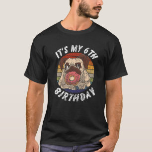 6 Jahre alter Mops und Donut Vintag erschüttert 6t T-Shirt