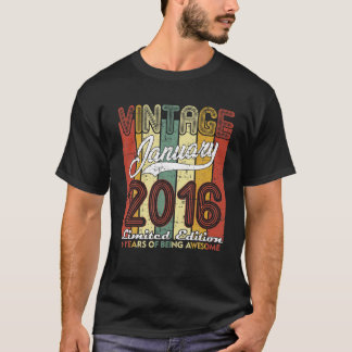 6 Jahre alter Retro Januar 2016 6. Geburtstag Deco T-Shirt