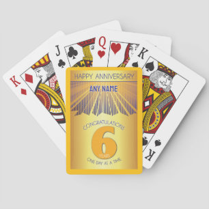 6 Jahre Golden Ray 12-Schritte CUSTOM NAME Spielkarten