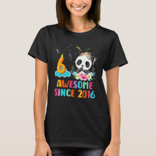 6 Jahre Phantastisch seit 2016 6. Geburtstag Panda T-Shirt