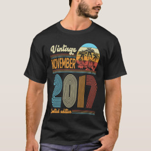 6 Jahre Vintager Geburtstag November 2017 Mädchen T-Shirt