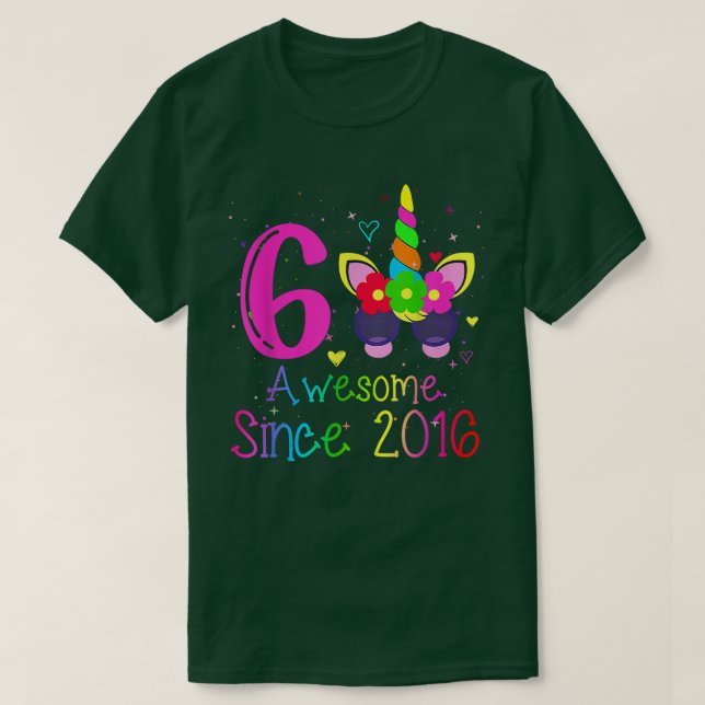 6-jährige Mädchen Phantastisch seit 2016 6. Geburt T-Shirt (Design vorne)