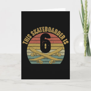 6-jähriger Skateboarder Skateboardfahren 6. Geburt Karte