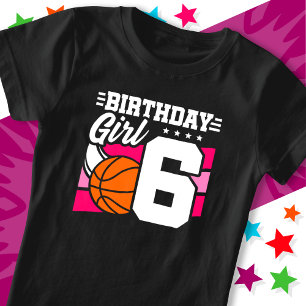 6-jähriges Basketball-Party 6. Geburtstagskind T-Shirt