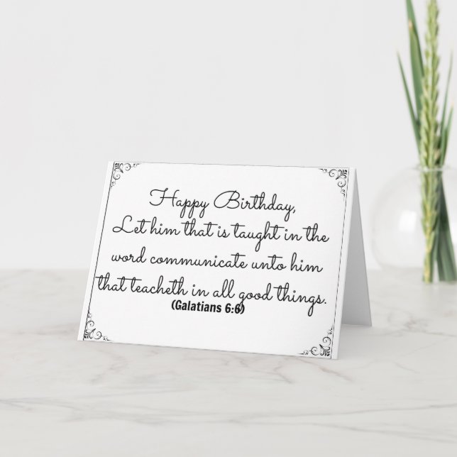 6. Juni Bible Birthday Verse mit Galatians Vers Karte (Vorderseite)