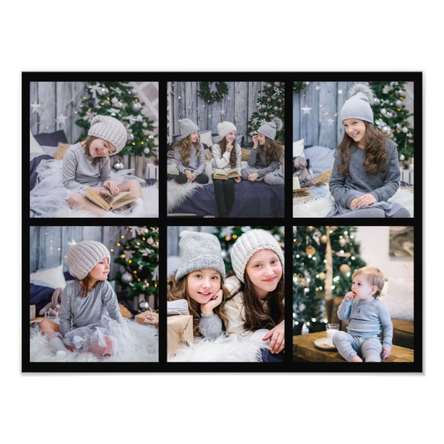 6 Kids Foto Gallery Collage Geschenk anzeigen Schw (Vorne)