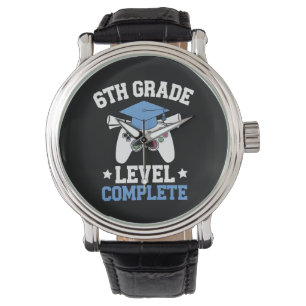 6. Klasse Level Complete Gamer Gaming Abschluss Armbanduhr
