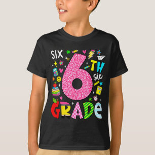 6. Klasse Retro-farbige Rückkehr zur Schule T-Shirt