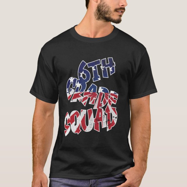 6. Klasse Squad Lehrer Kinder zurück zur Schule T-Shirt (Vorderseite)