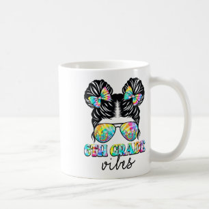 6. Klasse Vibes Messy Hair Bun Girl Ck zur Schule Kaffeetasse