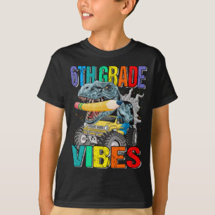 6. Klasse Vibes Monster Truck Dinosaurier Boys T-Shirt