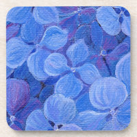 6 Kork Back Untersetzer - Blue Hydrangea