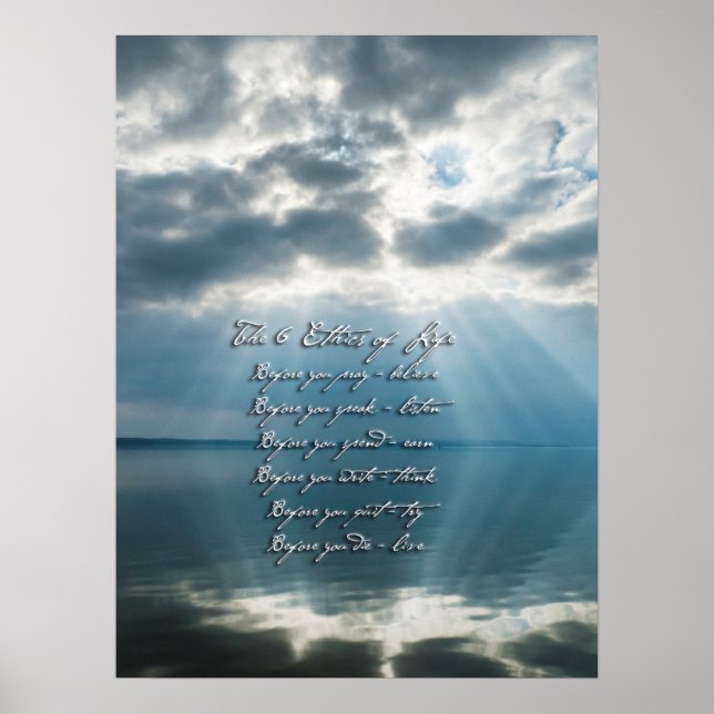 6 Lebensethik mit Sonnenbrand am See Poster (Vorne)