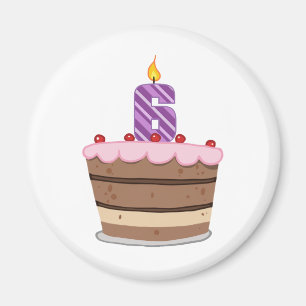 6. Lebensjahr am Geburtstag Magnet