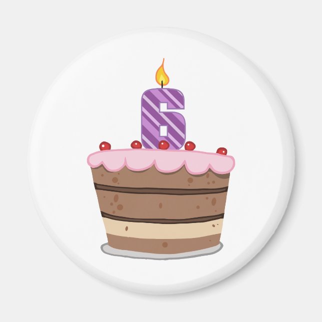 6. Lebensjahr am Geburtstag Magnet (Vorne)