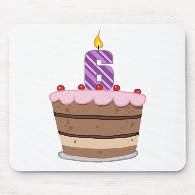 6. Lebensjahr am Geburtstag Mousepad (Vorne)