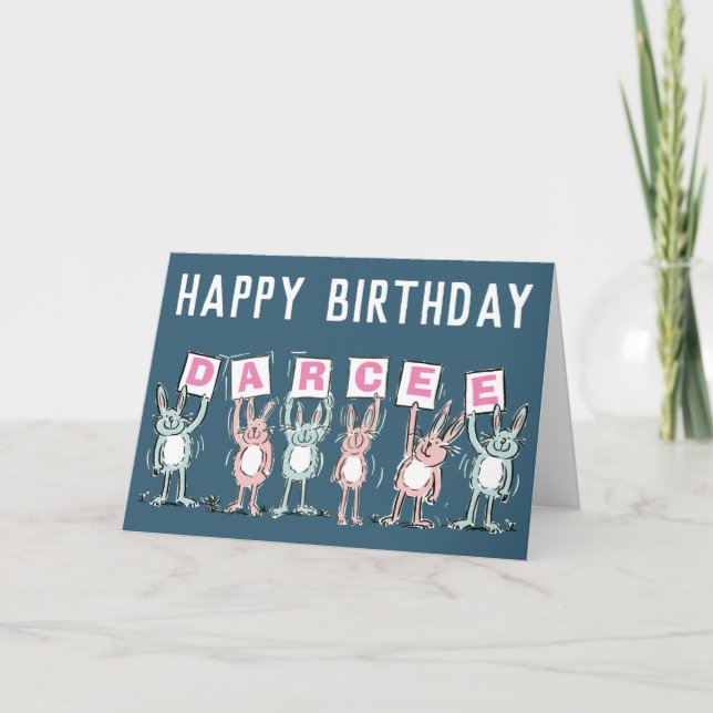 6 Letter Name Happy Birthday Card Karte (Vorderseite)
