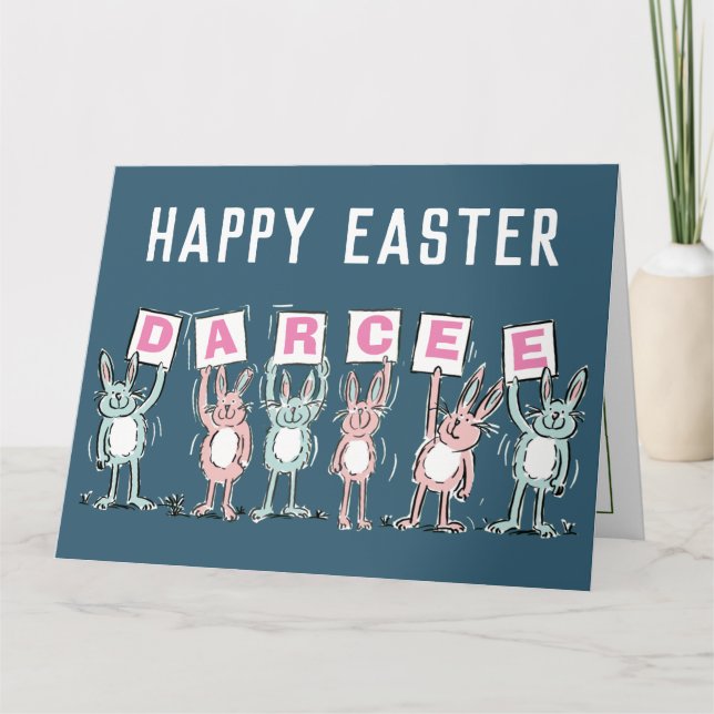 6 Letter Name Happy Oaster Card Karte (Vorderseite)