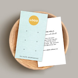 6 Loch Study Earring Blue Linen Display Business C Visitenkarte