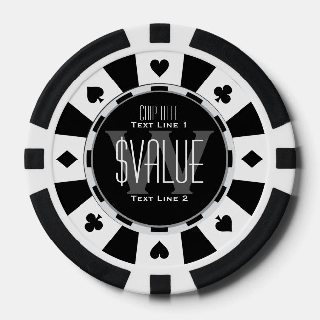 6 Möglichkeiten zur Personalisierung Ihres klassis Pokerchips (Vorderseite)