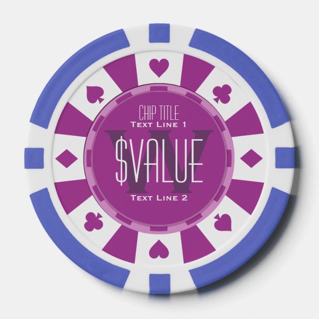 6 Möglichkeiten zur Personalisierung Ihres klassis Pokerchips (Vorderseite)