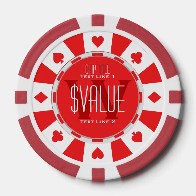 6 Möglichkeiten zur Personalisierung Ihres klassis Pokerchips (Vorderseite)
