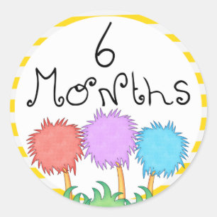 6 Monate inspirierte Meilenstein- Runder Aufkleber