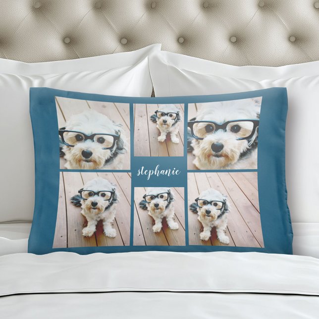 6 Name der Fotocollage Minimalistisch - Farbe bear Kissenbezug (Customized Pillowcase)