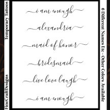 6 Nom personnalisé/Mot Élégant Calligraphie Script