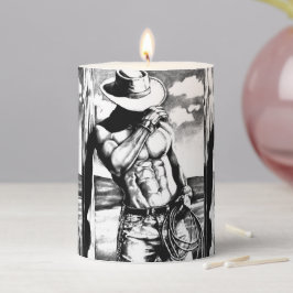 6-Pack Abs Sexy Cowboy Fine Art Zeichnend Stumpenkerze