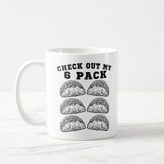 6 Pack Fitness Taco Funny Mexican Gym - Taco Lover Kaffeetasse (Links)