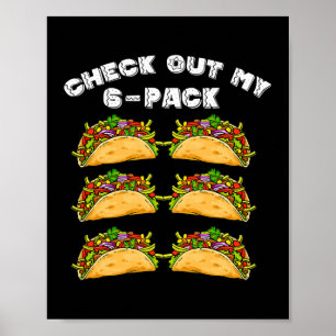 6 Pack Fitness Taco Lustiger Mexikanischer Gym Top Poster