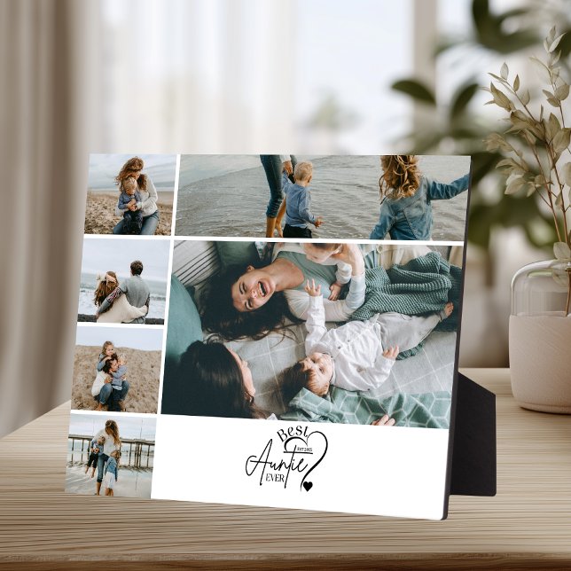 6 Personalized Best Aunt Photo Collage Fotoplatte (Von Creator hochgeladen)
