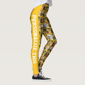 6 Photo and Text Template Personalized Collage  Leggings