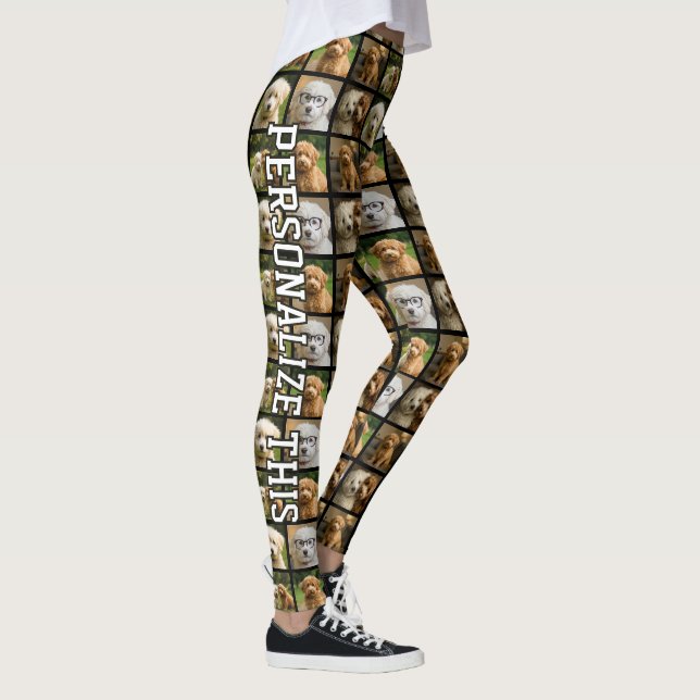 6 Photo and Text Template Personalized Collage  Leggings (Rechts)