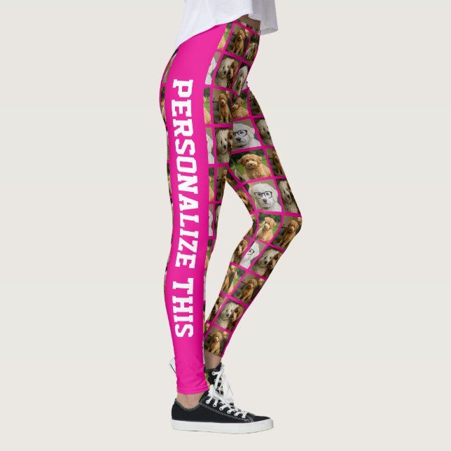 6 Photo and Text Template Personalized Collage  Leggings (Rechts)