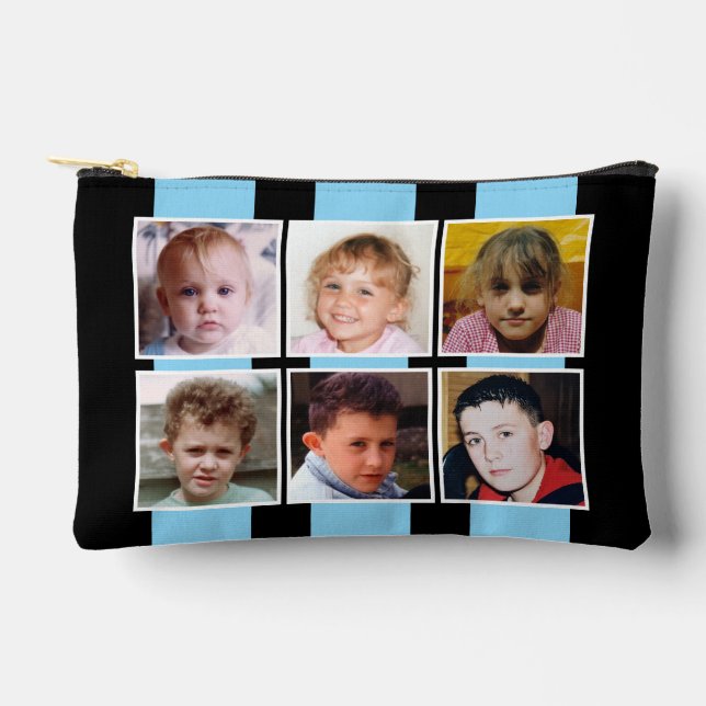 6 photo collage black blue zubehörtasche (Vorderseite)